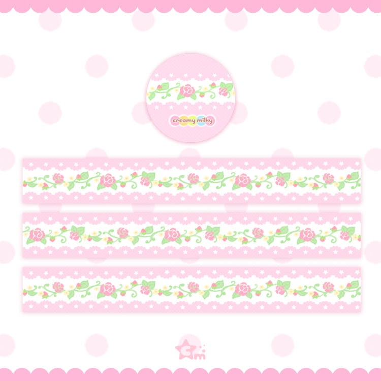Creamy Milky - lace rose Tape