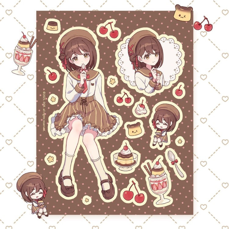 DOR - caramel pudding sheet sticker