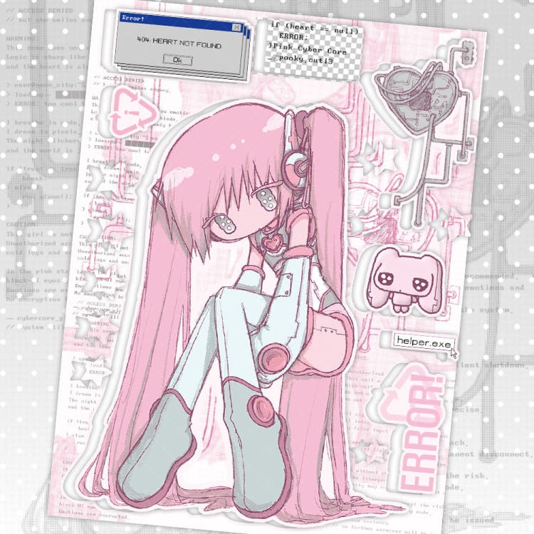 Pooky Cuti3 - pink cyber core Sticker