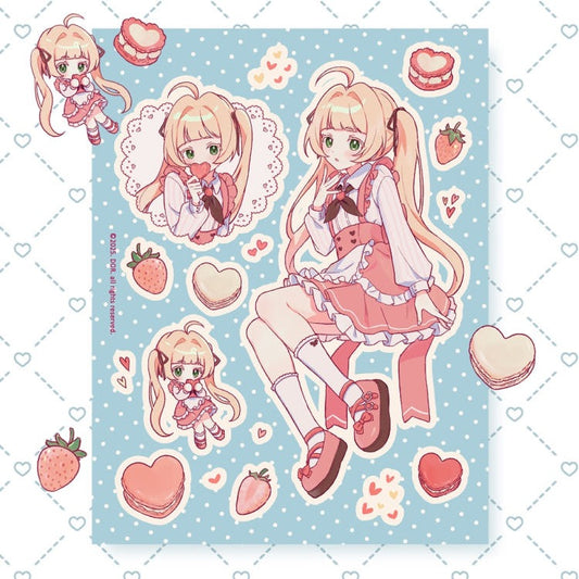 DOR - heart macaron sheet sticker