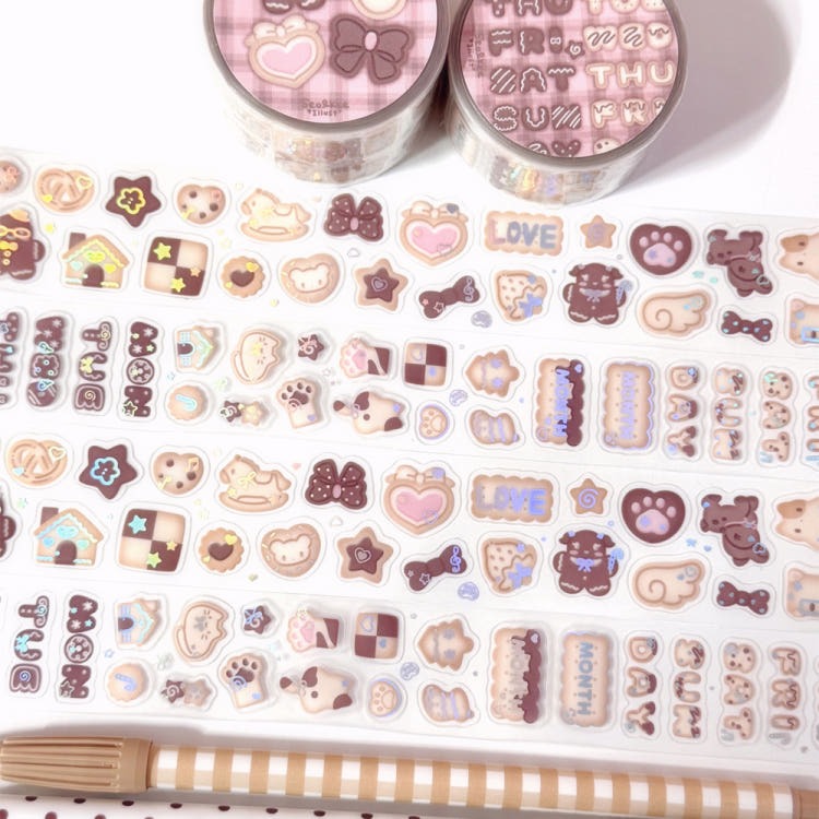 Seolkee Illust - cookie nyam nyam 30mm transparent kisscut tape