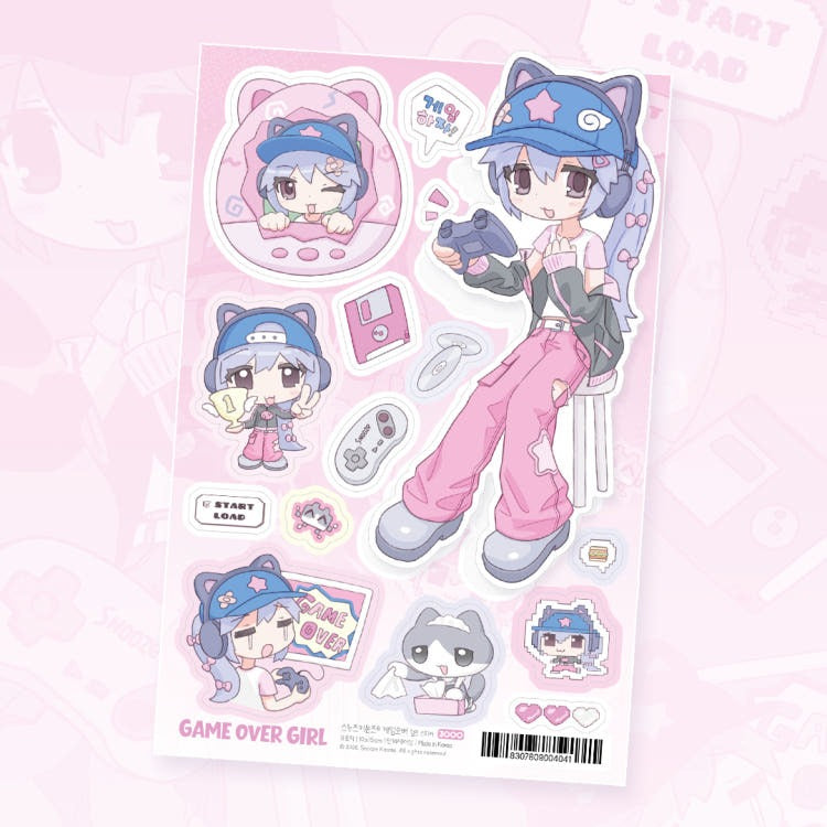 Snooze Kittens - game over girls sticker