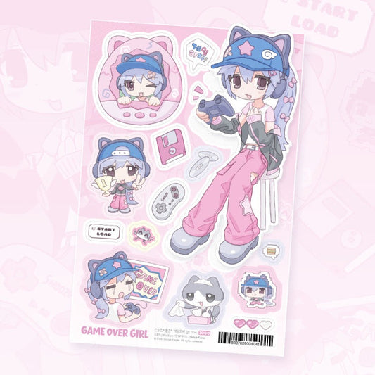 Snooze Kittens - game over girls sticker