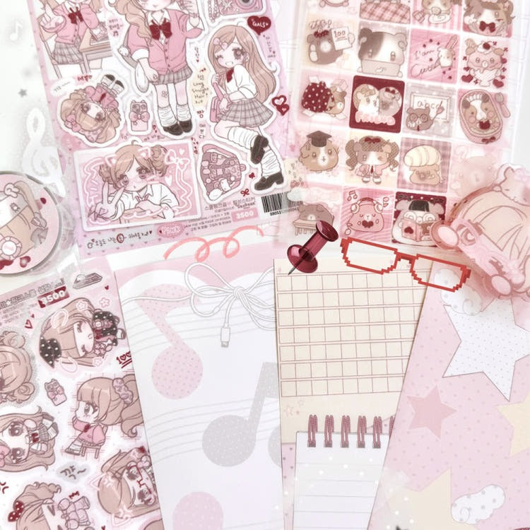 Seolkee Illust - cutie pink school pack