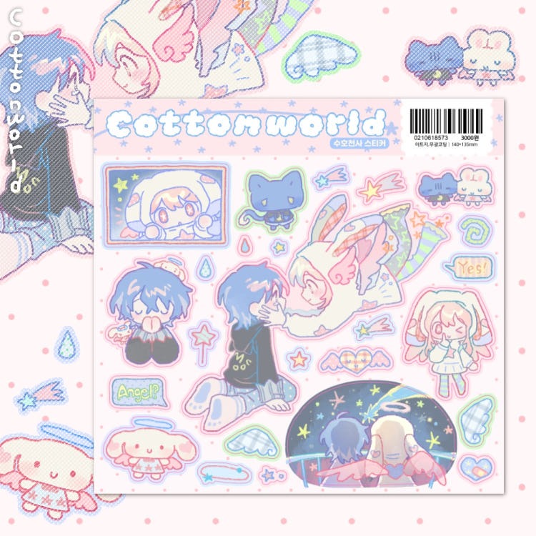 cotton world - angel sticker