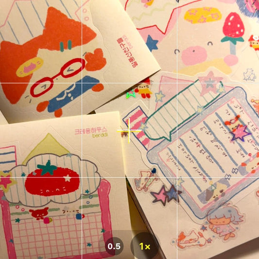 Berddi - crayon Memo Sheet Sticker Pack