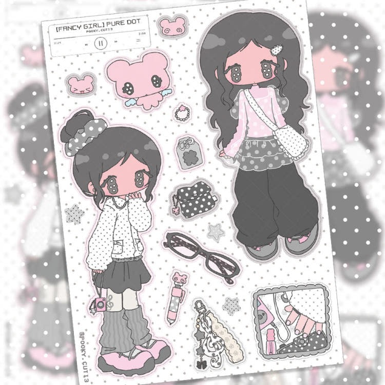 Pooky Cuti3 - fancy girl pure dot Sticker
