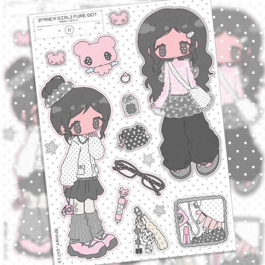 Pooky Cuti3 - fancy girl pure dot Sticker