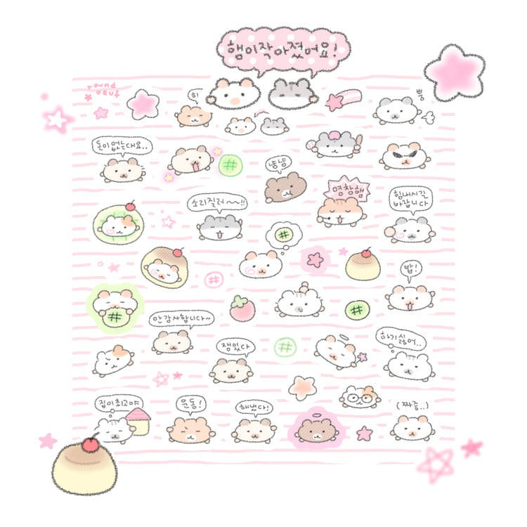 roundoeuf - ham shrunk sheet sticker