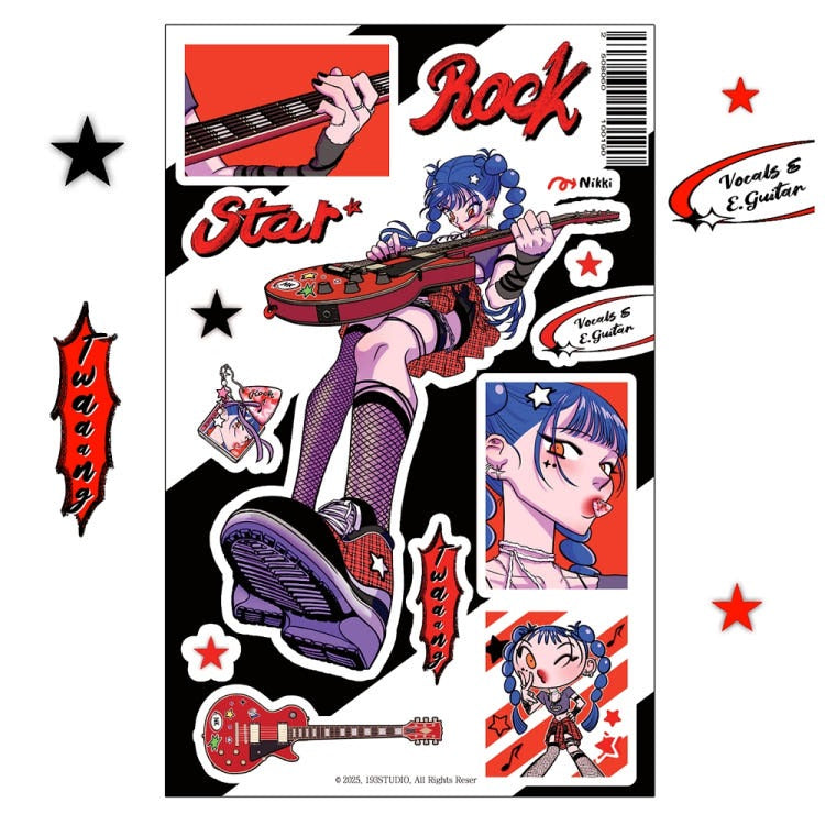 193 studio - rockster niki sticker sheet