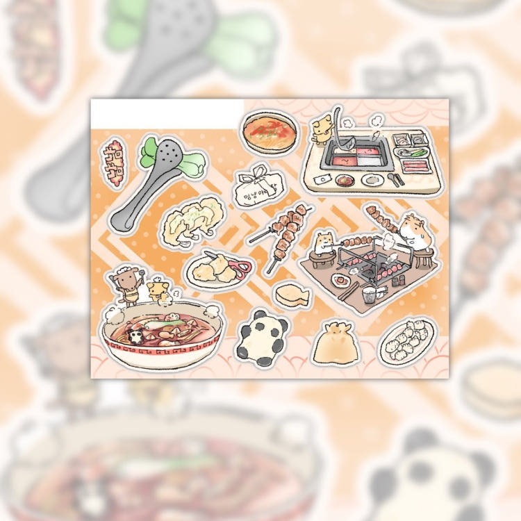 cute pink club - mala sticker sheet