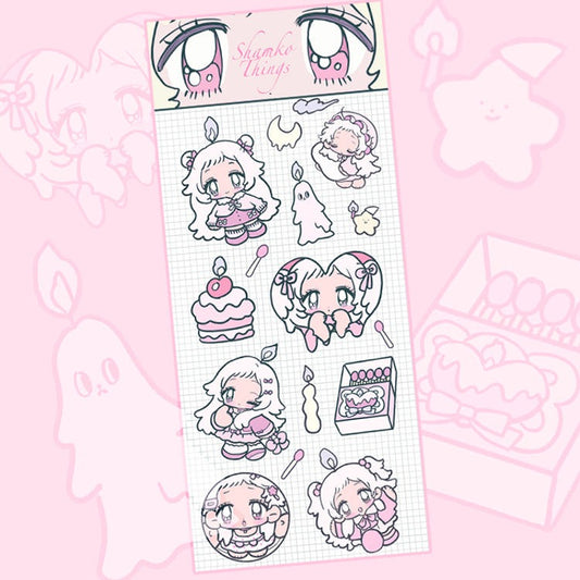 ShamkoThings - pink cream candle Sticker