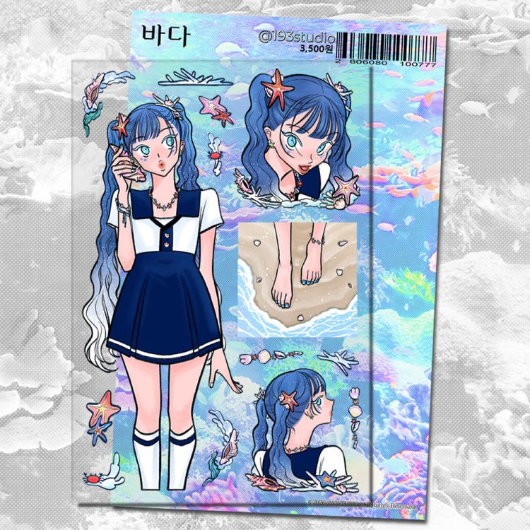 193 studio - ocean sticker sheet