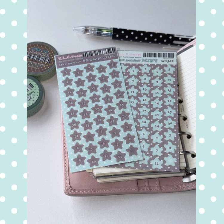 TLC Room - star number mint sticker