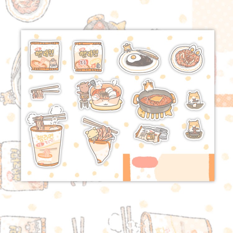 cute pink club - slurpin ramen sticker sheet