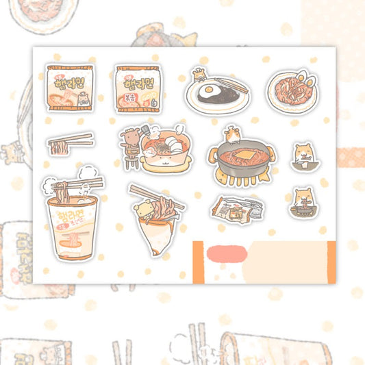 cute pink club - slurpin ramen sticker sheet