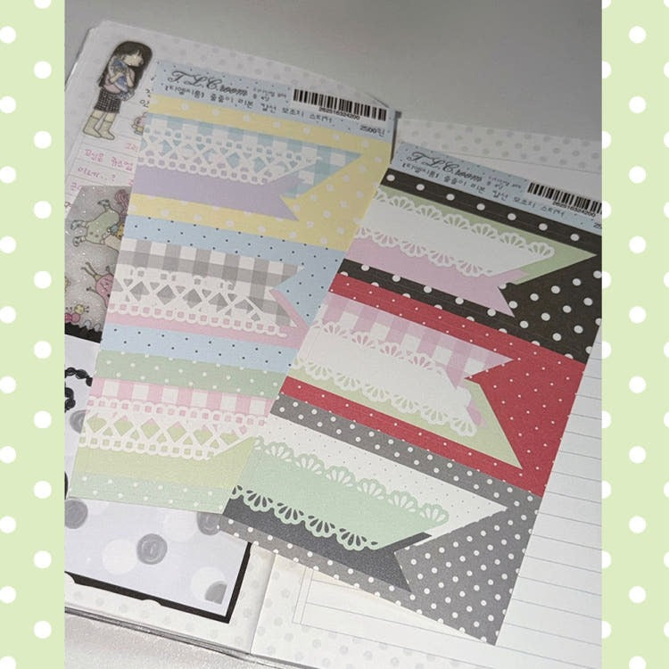TLC Room - ribbon Memo Sheet Sticker Pack