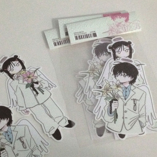 iostudio - white angel die cut sticker