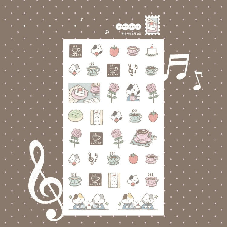 nemo space - rose cafe sheet sticker