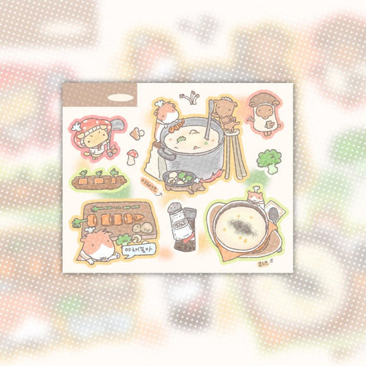 cute pink club - cream stew sticker sheet
