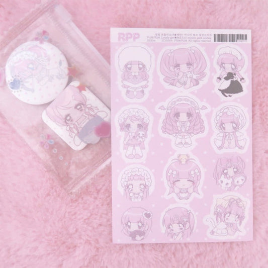 pumpum - meta mini me pink sticker