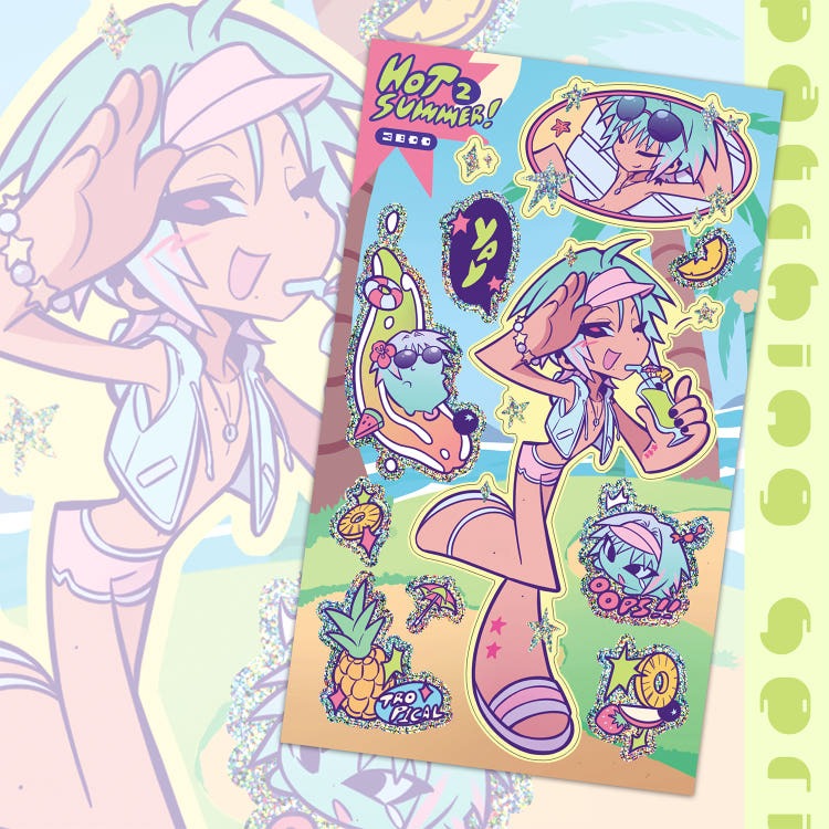 alien storm - hot summer k10 sheet sticker