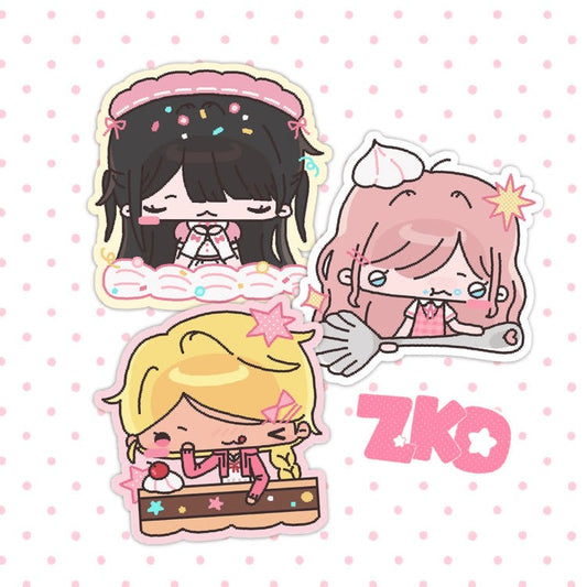 ZKD - dessert girls die cut sticker