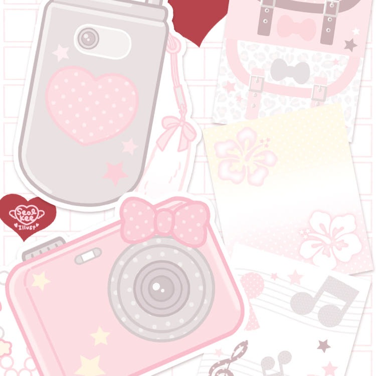 Seolkee Illust - pink school memo sheet sticker