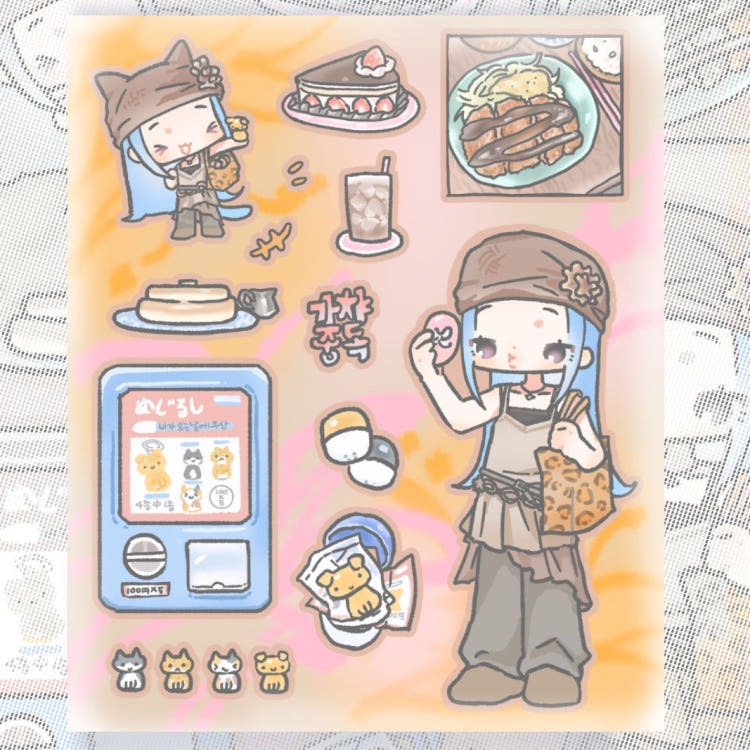 cute pink club - shopping trip sticker sheet