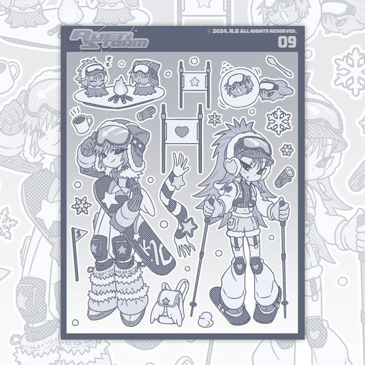 alien storm - ski day sheet sticker