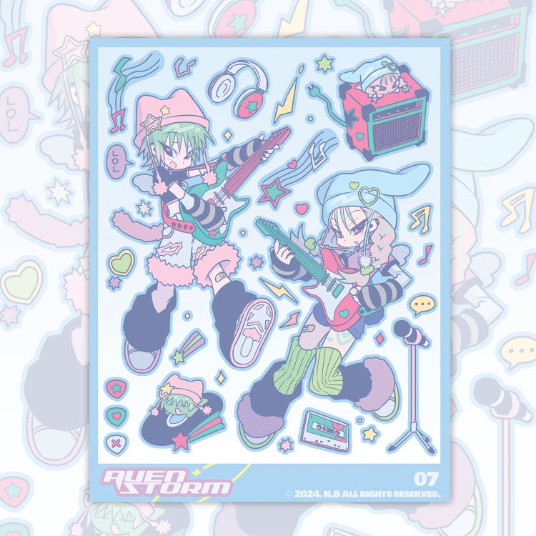 alien storm - rock band sheet sticker