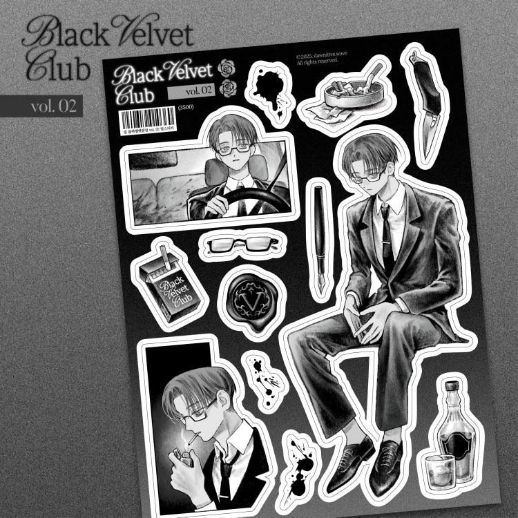 dawnitive.wave - Black Velvet Club Vol. 2 Kiss-Cut Sticker