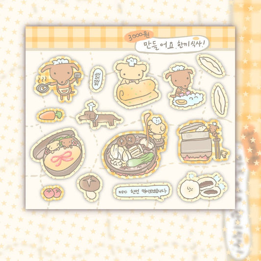 cute pink club - food prep sticker sheet
