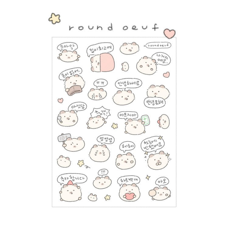 roundoeuf - talking jumeok ham sheet sticker