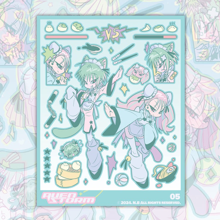 alien storm - chinatown sheet sticker