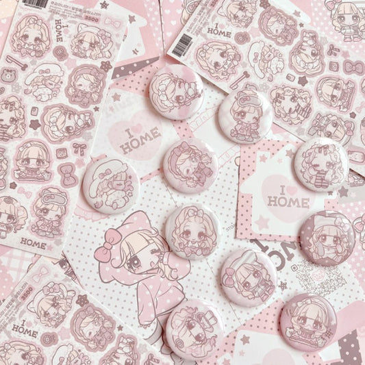 Seolkee Illust - i love home random pin button 12 types