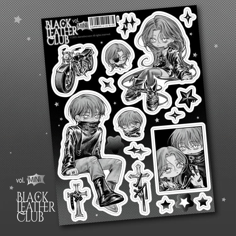 dawnitive.wave - Black Leather Club Vol. Mini Kiss-Cut Sticker