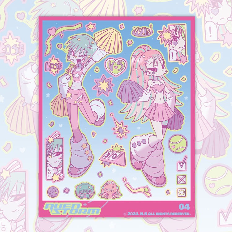 alien storm - cheerleader sheet sticker