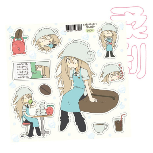 keemyurii - coffee girl sticker