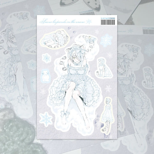 huae - snow leopard sticker sheet