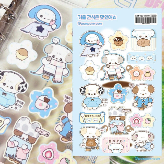 Pompomroom - winter snack Glitter Sticker