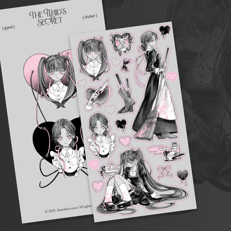 dawnitive.wave - The Maid's Secret Kiss-Cut Sticker