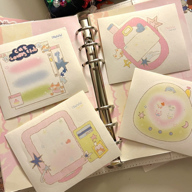 Berddi - Denim Cat Memo Sheet Sticker