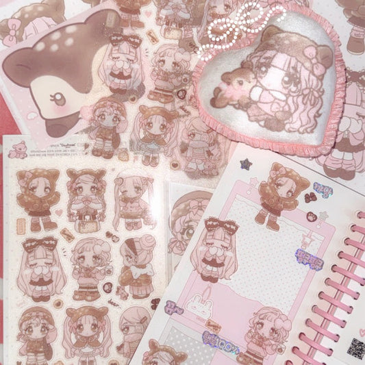 Seolkee Illust - deer girls sticker