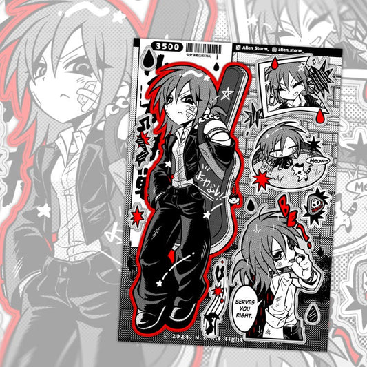 alien storm - girl's battle usena sheet sticker