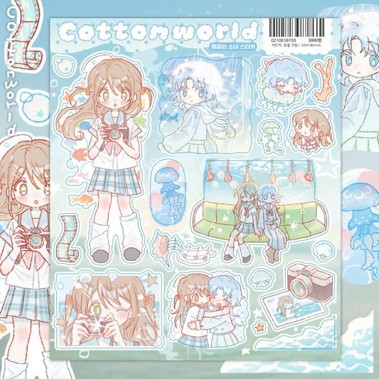cotton world - jellyfish girl sticker