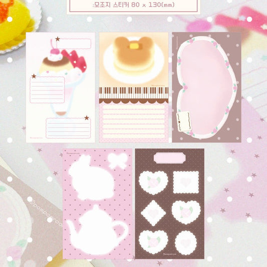 Pompomroom - vintage rose cafe Memo Sheet Sticker Pack