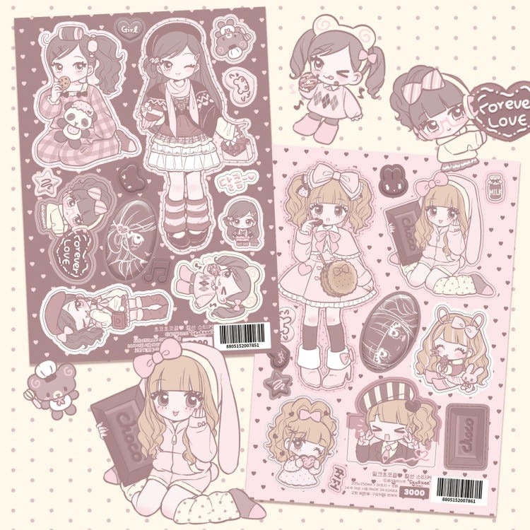 Seolkee Illust - choco girl sticker