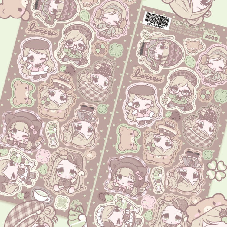 Seolkee Illust - cute mini me matcha sticker