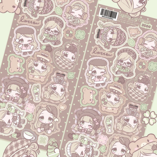 Seolkee Illust - cute mini me matcha sticker
